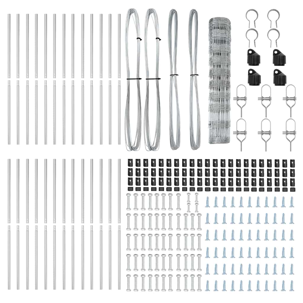 Wildzaun Silber 50 x 1 m Verzinkter Stahl
